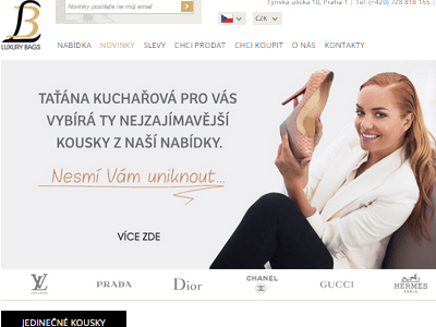 Ukázka e-shopu LuxuryBags