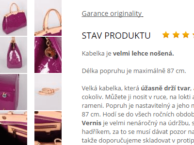 Ukázka e-shopu LuxuryBags