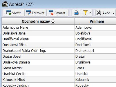 Ukázka software Windomy SQL